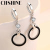 CHSHINE 925 Sterling Silver Circle Ring Earrings For Lady Lovers Banquet Party Jewelry