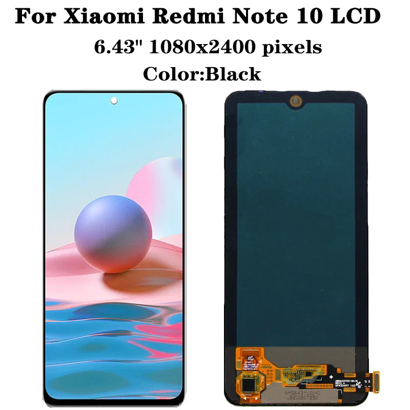 Super AMOLED For Xiaomi Redmi Note 10 M2101K7AI M2101K7AG LCD Display Touch Panel Screen Digitizer For Redmi Note 10S Note10S