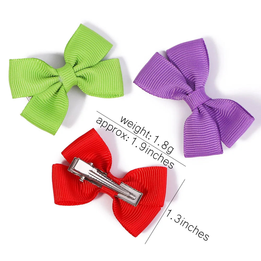 5/15/20Pcs/Set Solid Hairpins for Baby Grosgrain Ribbon Bows Hair Clips Boutique Handmade Headwear Girls Kids Hair Accessories