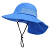 Summer Mesh Shawl Hat for Baby UV Protection Kids Bucket Hats with Windproof Rope Adjustable Light Breathable Beach Accessories