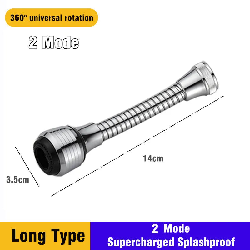 2 Mode Faucet Extender Nozzle Water Diffuser Tap Mixer Aerator Kitchen Attachment Adapter Frother Sprayer Saving Bubbler Filte