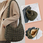 Load image into Gallery viewer, Ladies Crossbody Bag Quilted Pleated Satchel Bag Fashion Cloud Bag Women Girl Large Capacity Cotton Padded Tote Bag For Vacation
