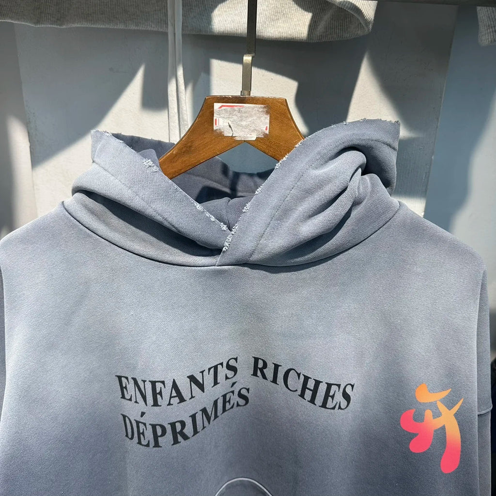 Tie Dye Gradient Wash Enfants Riches Deprimes Hoodies Vintage Street Letter Print  Hooded Sweatshirt Loose Men Women ERD Hoodys