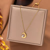 316L Stainless Steel Simplicity Moon Zircon Pendant Clavicle Chain Ladies Necklace Fashion Exquisite Jewelry