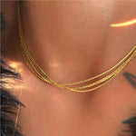 Load image into Gallery viewer, ANENJERY 316L Stainless Steel Multi Layer Snake Bone Chain  Necklace for Women Simple Hip Pop Necklace Jewelry wholesale
