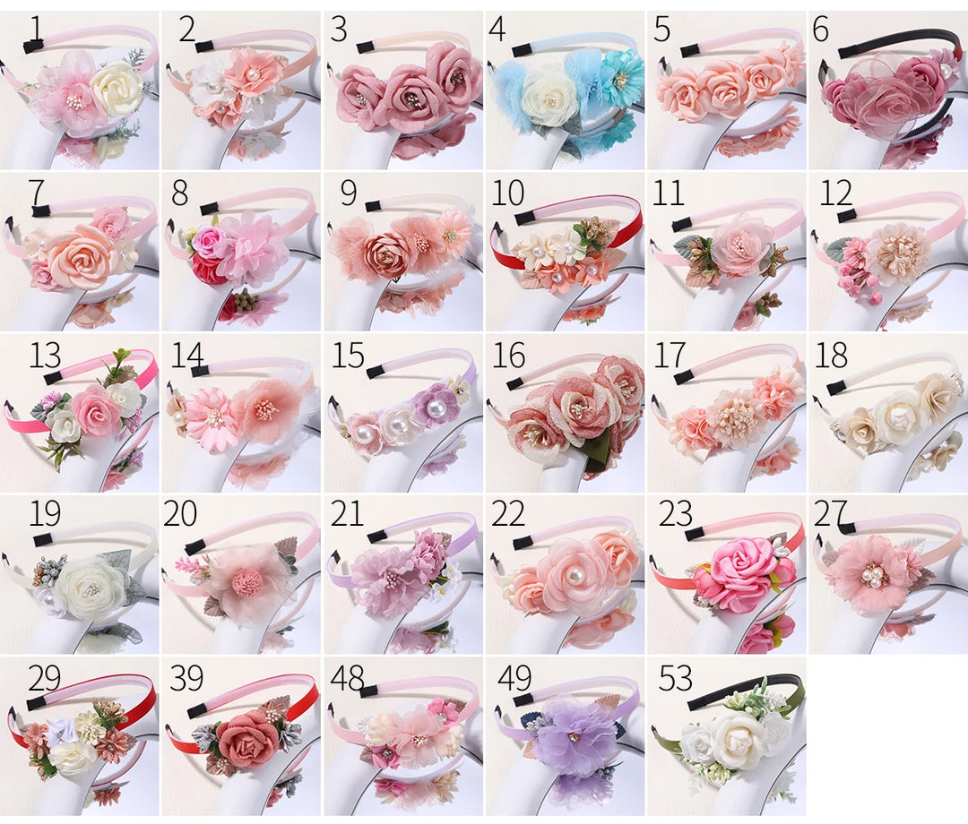 1pcs Bride Wedding Hairband Artificial Flower Crown Headband Hair Accessories Women Girls Sweet Floral Hair Hoop Party Headwear
