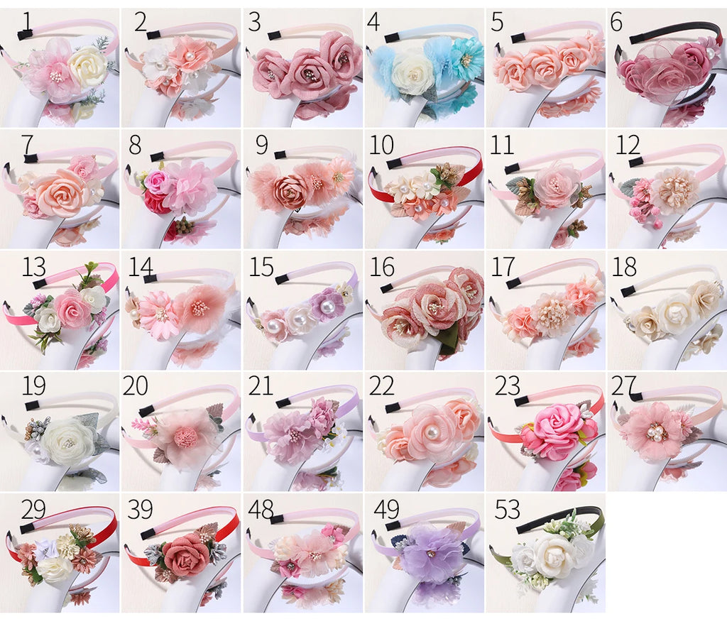 1pcs Bride Wedding Hairband Artificial Flower Crown Headband Hair Accessories Women Girls Sweet Floral Hair Hoop Party Headwear