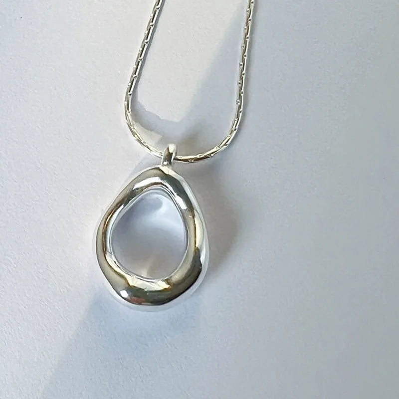 Xiyanike irregular hollow water droplets necklace for women girl clavicle choker fashion jewelry friend gift party collier femme