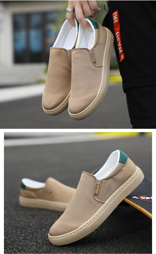 Spring Men's Canvas Shoes Ice Silk Mens Casual Shoes Breathable Lazy Slip on Vulcanized Shoes Trendy Hot Footwear Erkek Ayakkabı