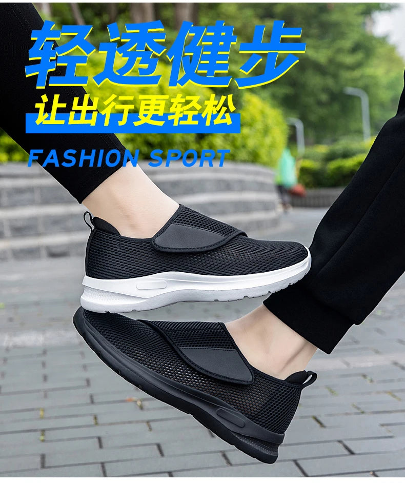 Dad Men Casual Sport Shoes Breathable Lightweight Sneakers Outdoor Mesh Black Running Shoes Athletic Jogging Tenis Walking Shoes