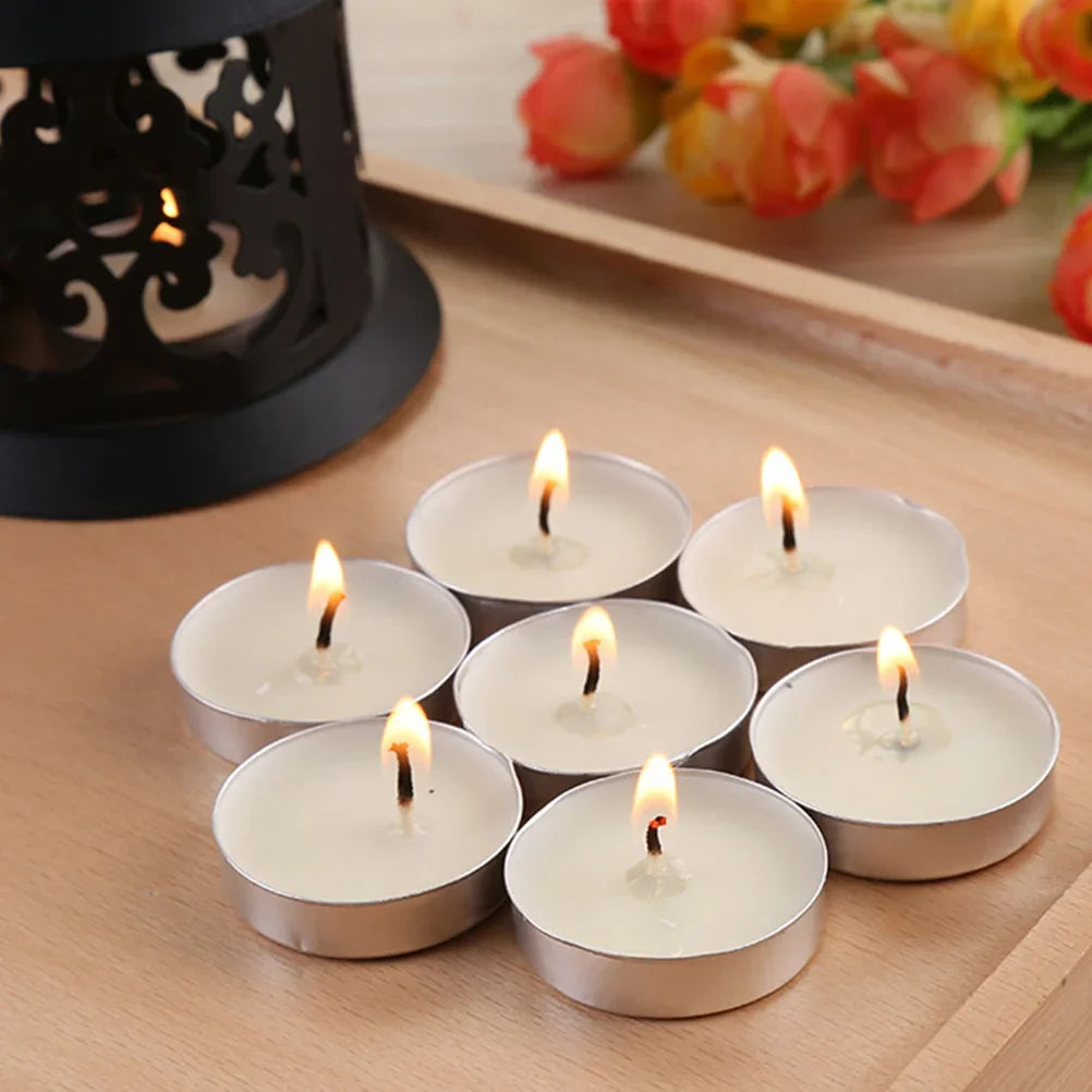 50 Pcs Round Scented Tealight Candles Home Accessory Convenient Wedding Small Household Mini Portable Room