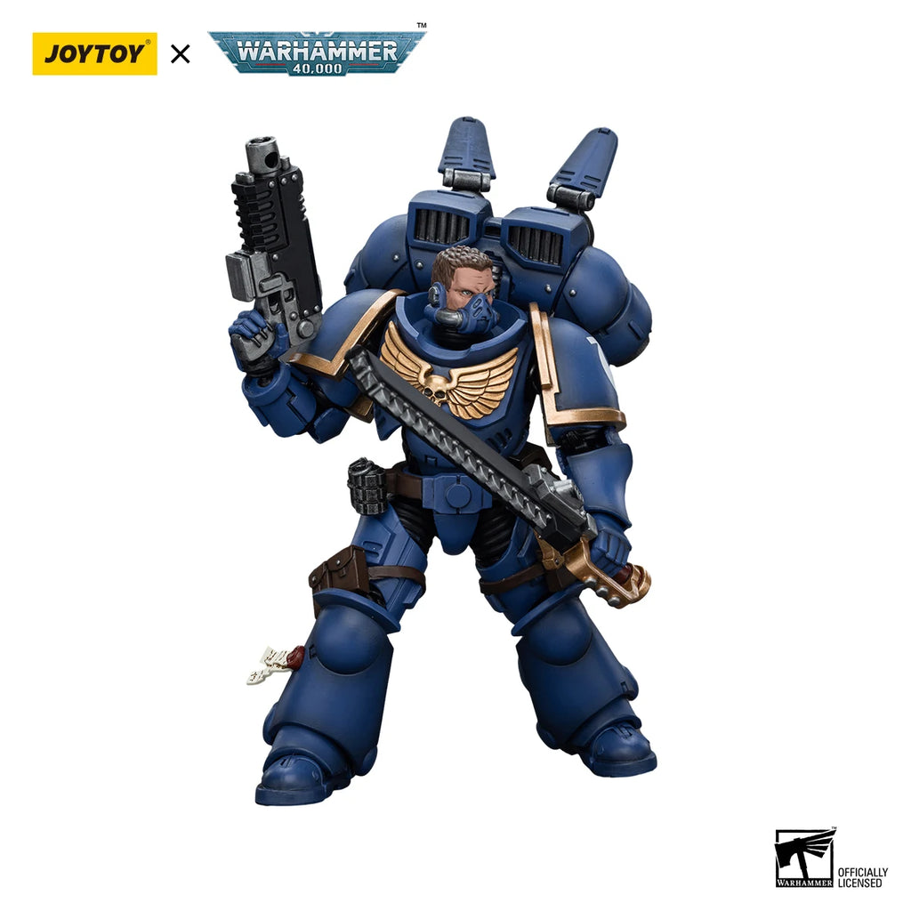 [IN STOCK] JOYTOY Warhammer 40K 1/18 Action Figures Ultramarines Jump Pack Captain Intercessors Anime Model Toys Gift