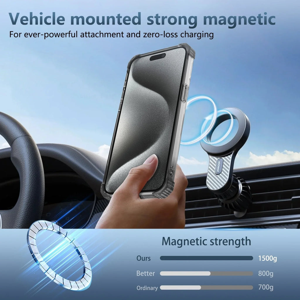 Luxury Magnetic Transparent Case For iPhone 16 Pro Max 15 14 13 12 11 Pro Max 16 Plus 16Pro Max Cover Wireless Charge Cases Capa