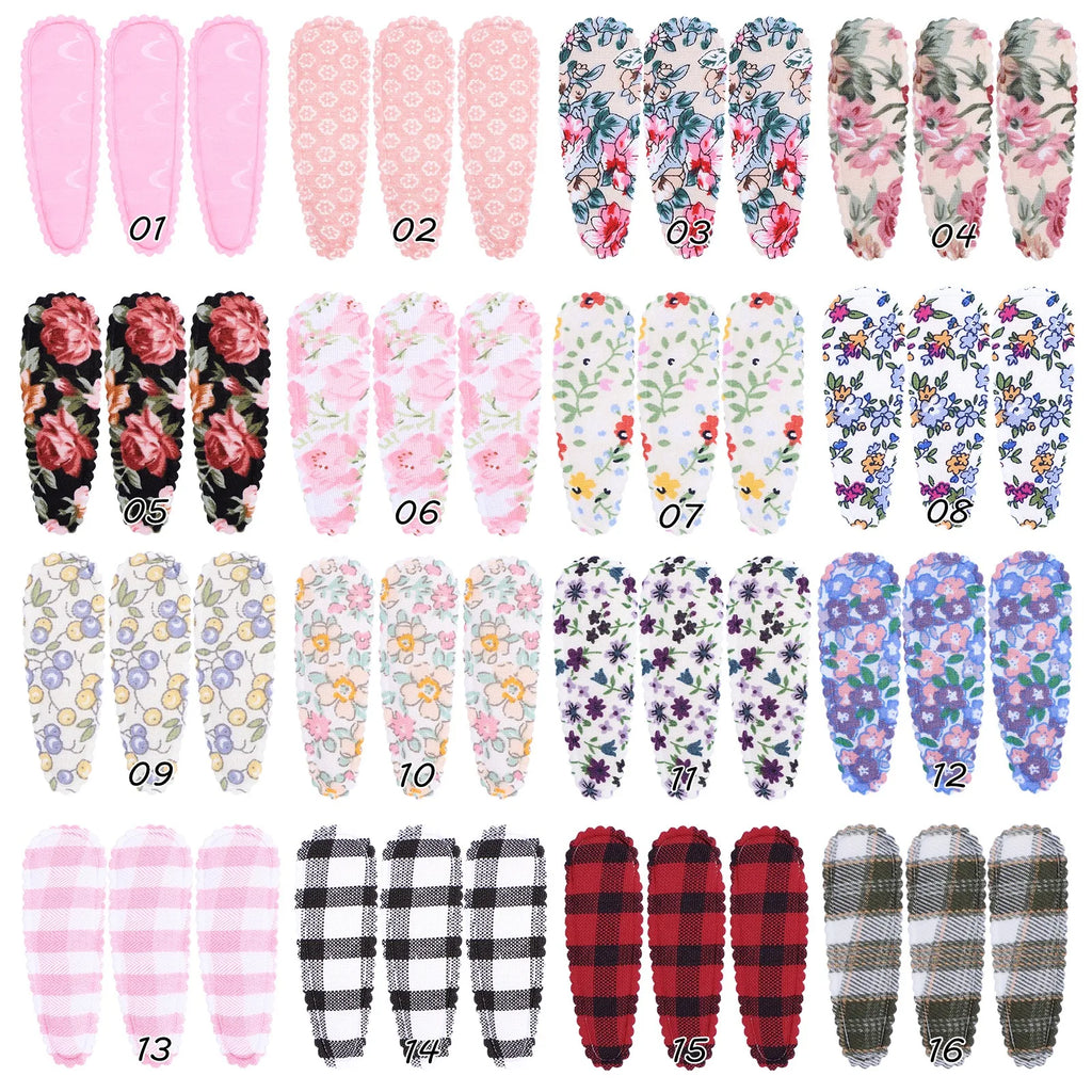 10Pcs/Lot Sweet Print Flower Snap Hair Clips For Women Girls BB Hairpins Barrettes Headwear Kids Accessories For Hair Wholesale