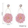 Fashion Pink Flower Long Clip on Earrings 2023 Designs Bohemia Handmade Petal Ear Clips for Women Gift