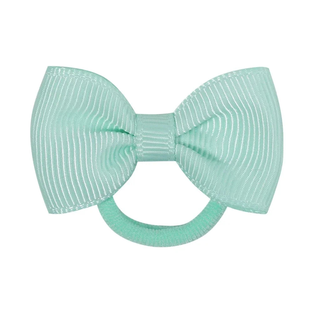 2Pcs/Set Wholesale 32Colors Mini Ribbon Bows HairBand Kids Girls Sweet Colorful Nylon Elastic Headband Headwear Hair Accessories