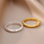 Load image into Gallery viewer, Stainless Steel Rings For Women Men Gold Color Flower Ring Female Male Engagement Wedding Party Finger Jewelry Gift 2024 Trend
