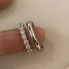 S925 Sterling Silver Simple Versatile Romantic Couple Marriage Proposal Ring Stacked Wearing Full Circle Diamond Men Diamond