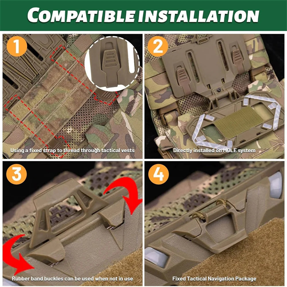Plate Carrier Phone Mount Vest Phone Holder Foldable MOLLE Navigation Phone Carrier Board For Screen Size 4.7"-6.7"