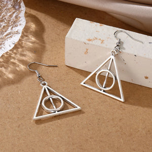 Geometric Triangle Pyramid Earrings for Women Simple Design Deathly Hallows Drop Earrings Vintage Jewelry