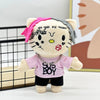 In Stock Travis Scott LIL PEEP Plush Anime Plush Toy Doll with Pink Clothes Necklace Stuffed Soft Plush Toys Fans Collect Gifts