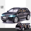 1/32 Volkswagen Tiguan L SUV Toy Car Model Diecast Alloy Miniature Pull Back Sound & Light Collection Gift for Children Boys Kid