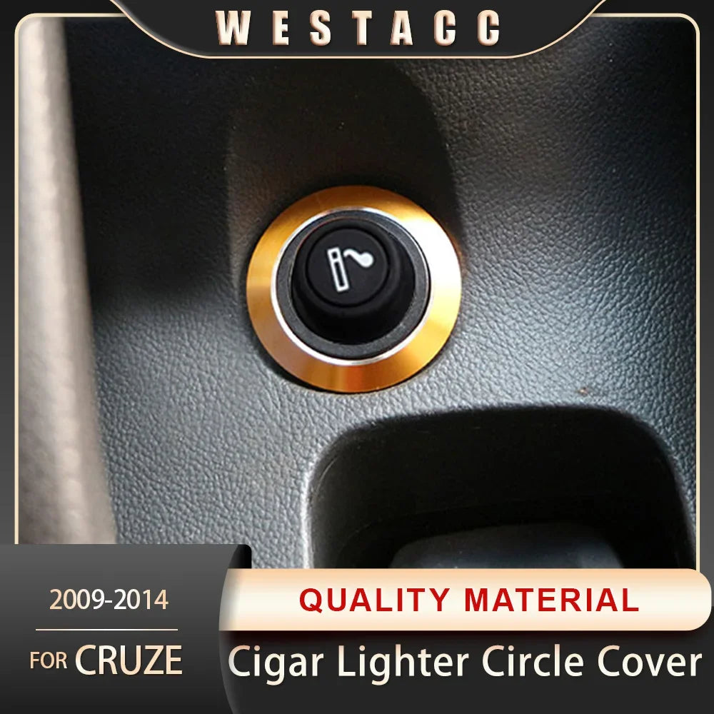 Car Cigarette Cigar Lighter Button Cover Trim Decoration Sticker for Chevrolet Chevy Cruze Sedan Hatchback 2009-2015 Accessories