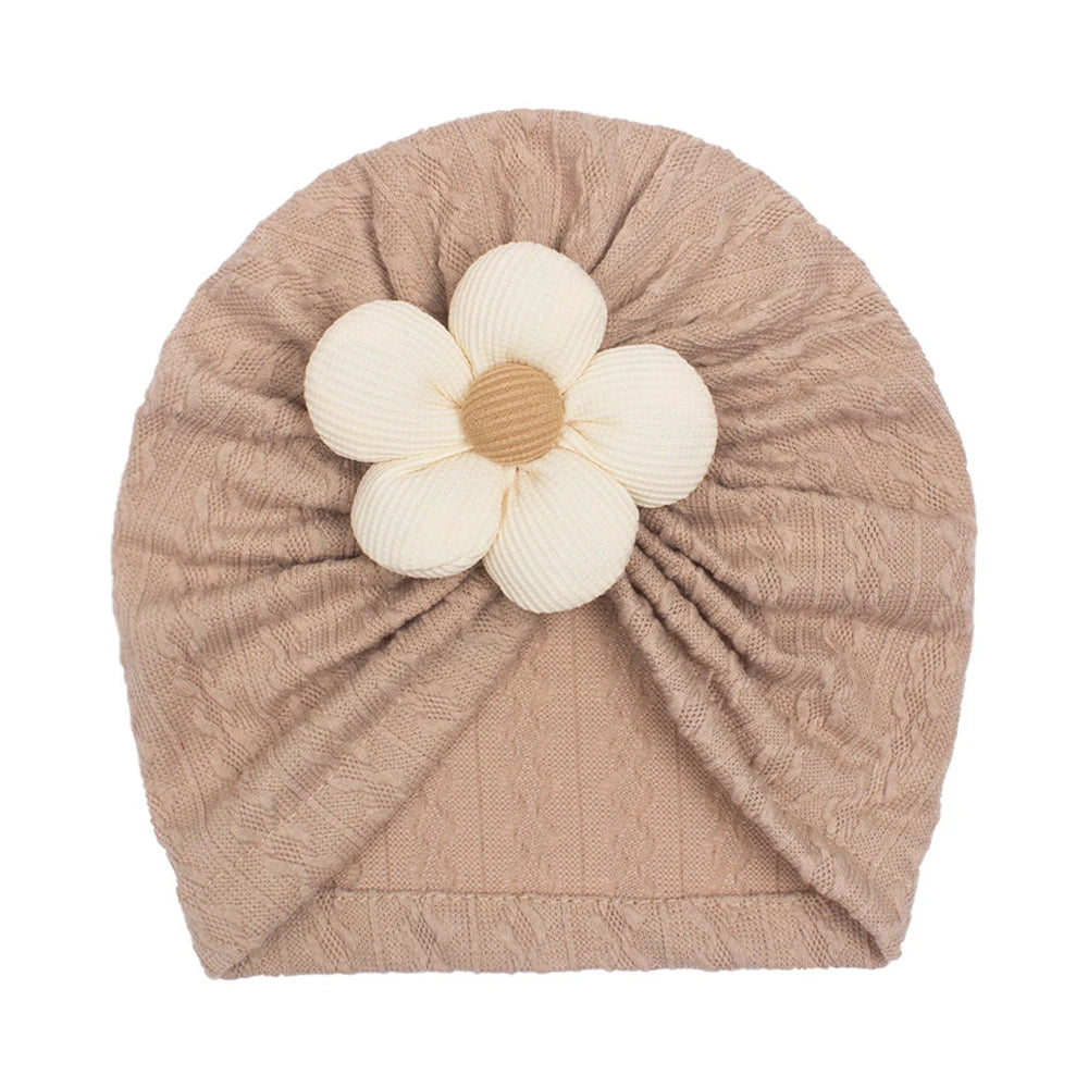 1PCS Antumn Winter Warm Flower Baby Girls Hat Newborn Beanie Kids Toddler Infant Turban Caps Hair Accessories Gifts