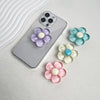 1pc Transparent Resin Candy-Colored Flower Phone Holder Foldable Desktop Stand Cute Floral Retractable Grip for Mobile Devices