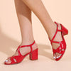 Block Heels Sandals Elegant Woman Heeled Shoes Summer Trendy Peep Toe Party Sandal Chunky Pumps Women High Heels Luxury Footwear