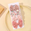 4Pcs/Set Lovely Bowknot Clips Hairpins Baby Girl Fresh Pastoral Style Hairclips Hair Accessories Kids Print Hollow Hairgripe