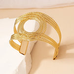 Load image into Gallery viewer, Geometric circle twist open bracelet for women simple style party gift OL holiday fashion jewelry CB033
