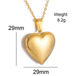 Load image into Gallery viewer, Love Heart Photo Locket Charm Pendant Necklace Stainless Steel Blank Memory DIY Openable Jewelry For Men Women Gifts

