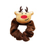 Girls Christmas Flannel Ponytail Holder Hair Ties Santa Claus Elk Velvet Hair Rope Creative Kids Scrunchies Hair Accessories
