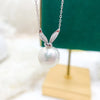 DIY Pearl Accessories S925 Pure Silver Chain Set with Empty Holder Gold Silver Rabbit Silver Chain Fit 9-13mm Circle L019