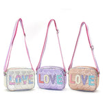 Load image into Gallery viewer, Mini Messenger Heart Shaped 3D Embroidered Crossbody Bag Kids Girls Mobile Phone Bag LOVE Sequin Holiday Gift

