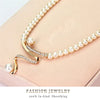 Elegant Women Bridal Wedding Party Pearl Rhinestone Necklace Earrings Jewelry Set New Fashion