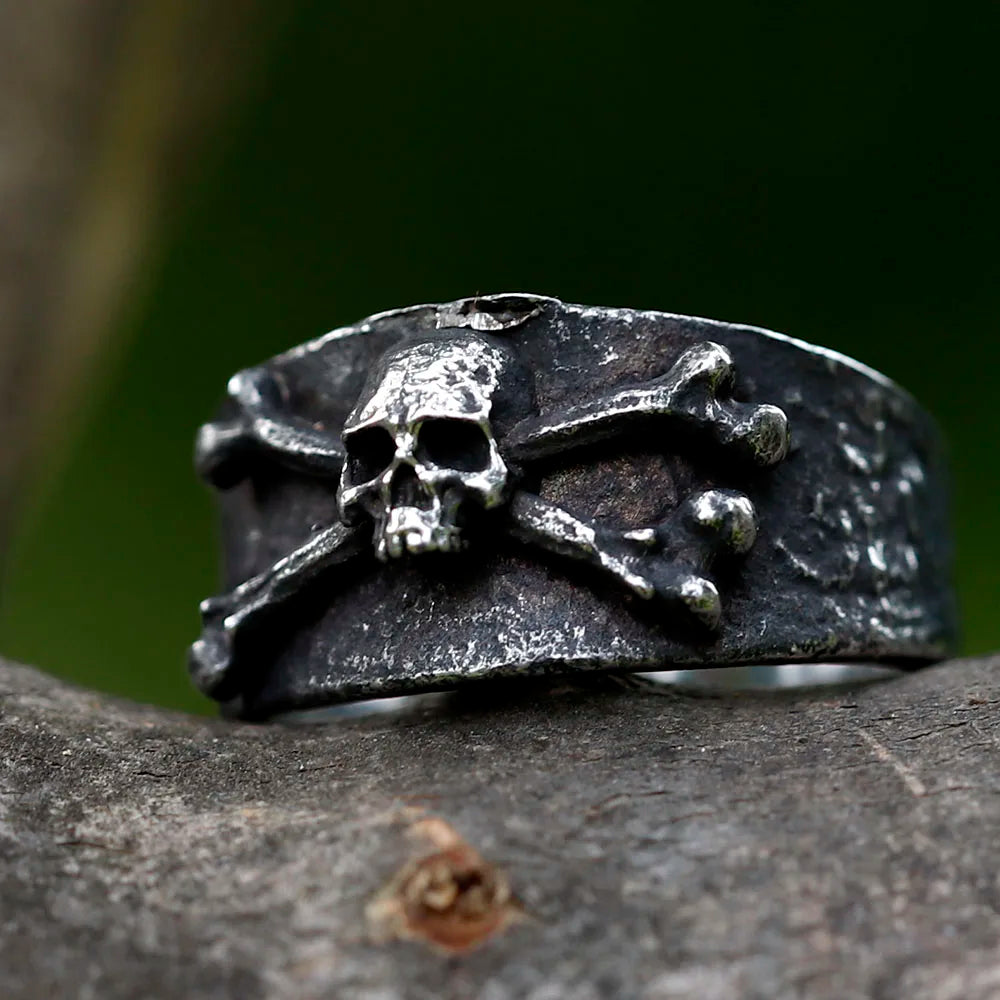 NEW Men's 316L stainless steel rings Vintage Calvarium Skull ring Aegishjalmur punk biker Jewelry Gifts