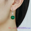 Jade Drop Earrings for Women Fashion Talismans Luxury Natural Carved Gifts Amulet Designer 925 Silver Jewelry Gemstones Vintage