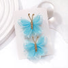 2pcs/set Butterfly Hair Clip Gradient Flocking Hairpins with Gold Color Cute Gauze Headwear Girls Children Hair Accessories Gift