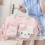 Load image into Gallery viewer, Sanrio Casual Tote Hello Kitty Sweet Girl Pink Shoulder Bags for Women Y2g PU Leather Handbag Anime Large Capacity Crossbody Bag
