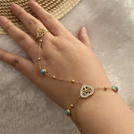 Load image into Gallery viewer, 316L Stainless Steel New Fashion Fine Jewelry 10 Different Embed Stone Zircon Charm Chain Bracelets Ring All In One For Women
