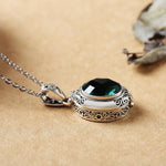 Load image into Gallery viewer, Beautiful Vintage Locket Set Large Green Crystal Women Necklace Fashion Charm Prom Party Jewelry Accessory Gift
