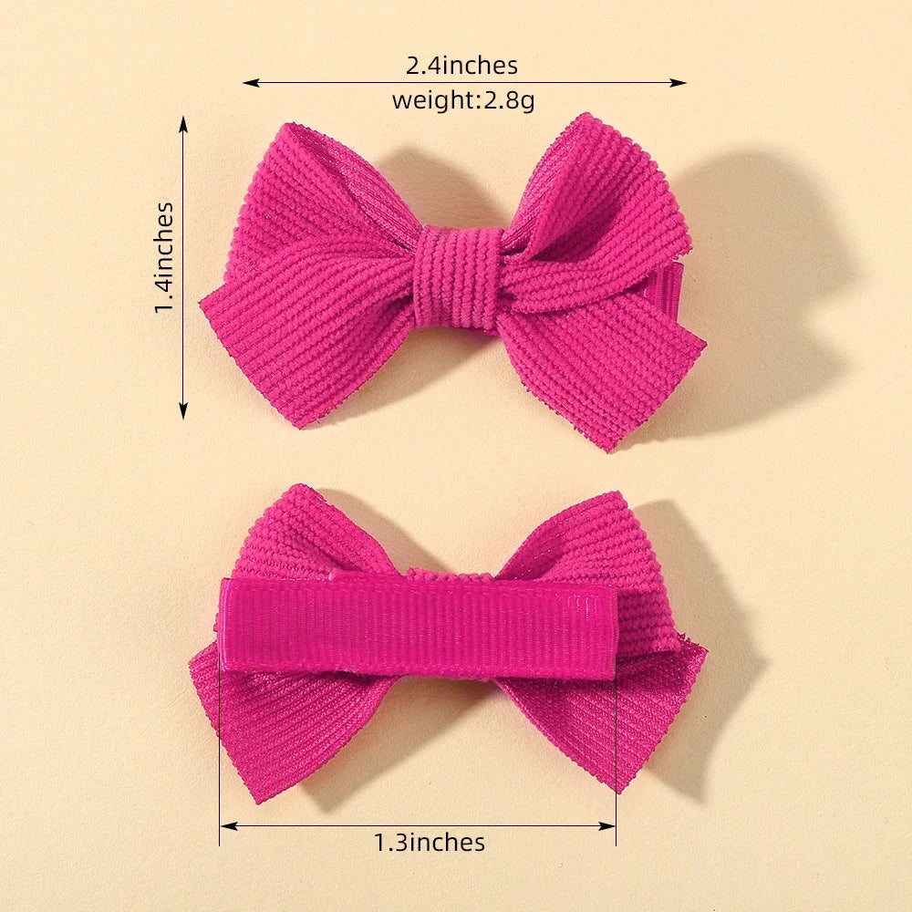 10Pcs/Set Girls Solid Hairpins Hair Bows Clips Gift Nylon Safe Hair Clip Barrettes for Infants Toddlers Kids Hair Accessories