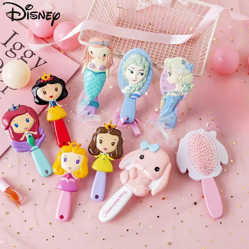 Disney Princess Combs for Girls Frozen Elsa Snow White Ariel Belle Hair Brushes Hair Care Baby Girl Care Air Cushion Combs Gifts