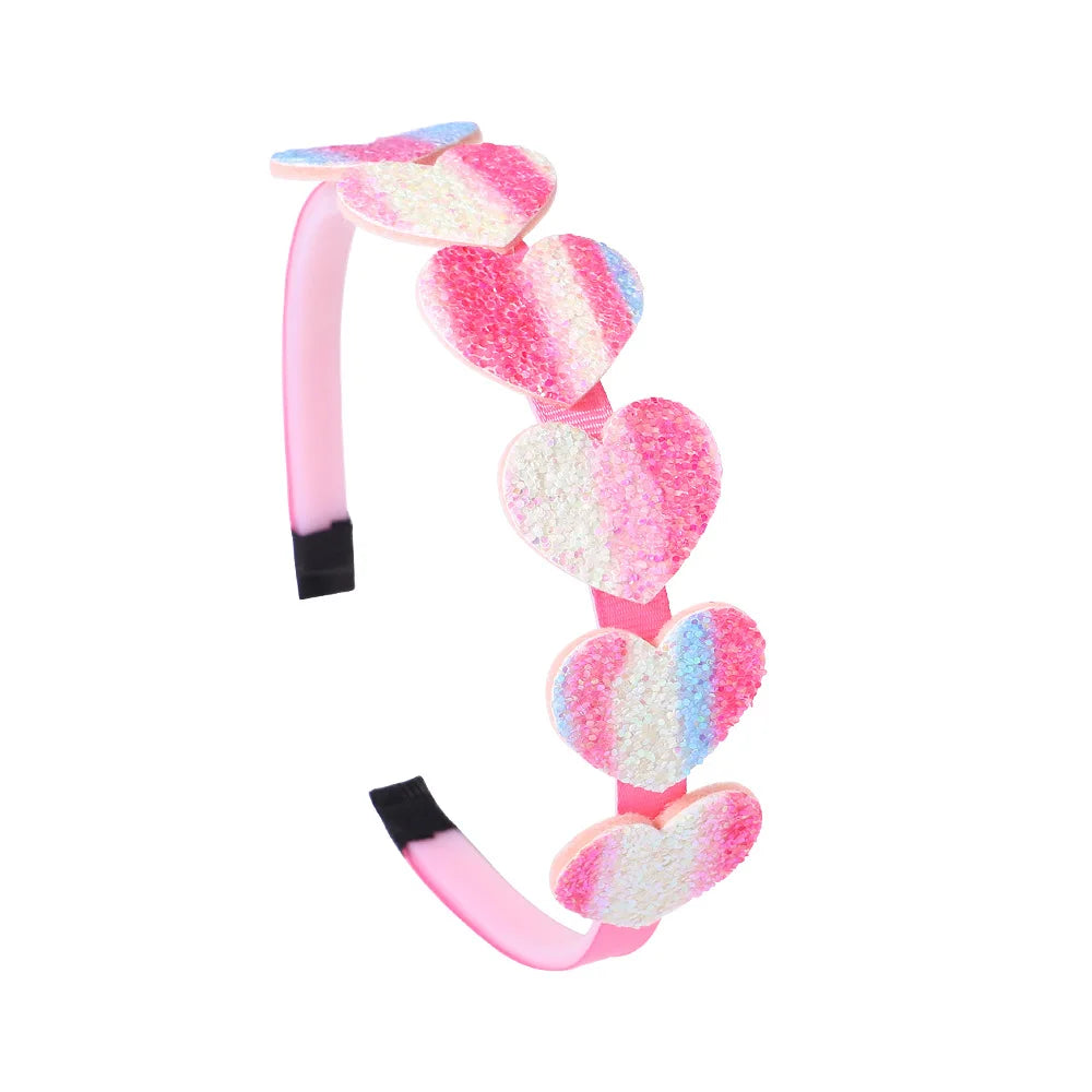 New Fashion Girls Glitter Hair Bands Cute Colors Hair Hoop Hairbands Lovely Bow Stars Headbands for Kids Gifts Hair Accessories