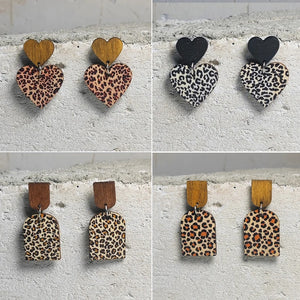 New Leopard Pattern Love Earrings Bohemian Ethnic Style Earrings Popular Fashion Earrings Jewelry Gifts