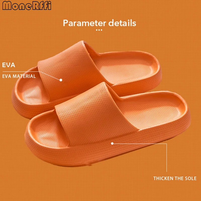 Summer Slippers Men Thick Sole Beach Slides Women Bathroom Anti-Slip Slipper Soft Sandals Fashion Flip-Flops Ultra-Light Shoes