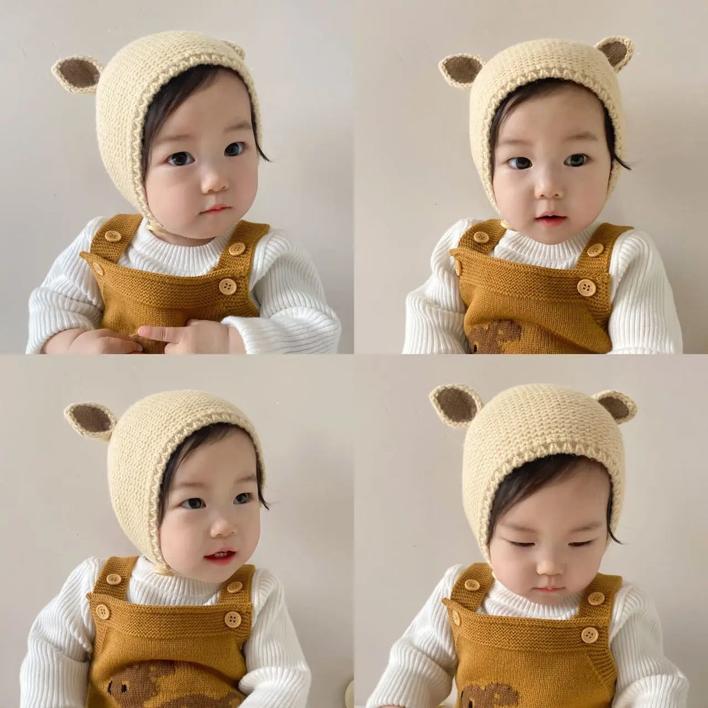 0-2 Years Baby Hat Autumn Winter Ear Rabbit Knitted Kids Hat Baby Girls Baby Boys Cute Wool Hat  Baby Accessories Newborn