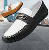 Men's Loafers Comfortable Flat Casual Shoes Breathable Slip-On Soft Cow Leather Driving Shoes Moccasins Hombre Men Shoes White